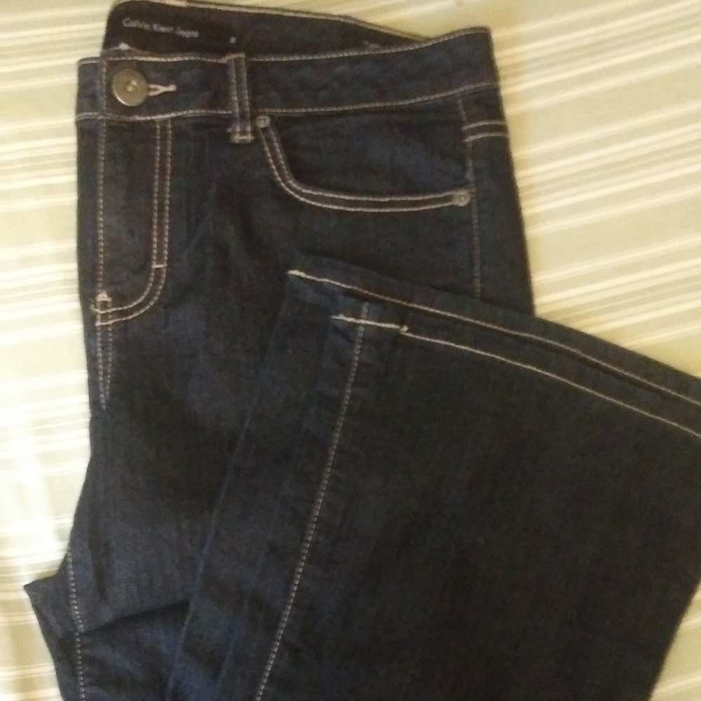Calvin Klein size 10 flare dark wash jeans